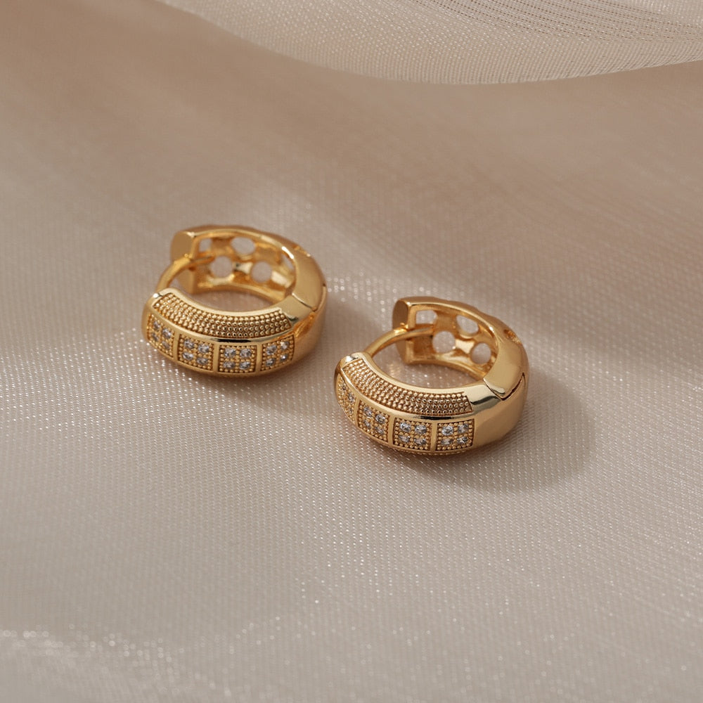 Pavé Huggie Hoop Earrings