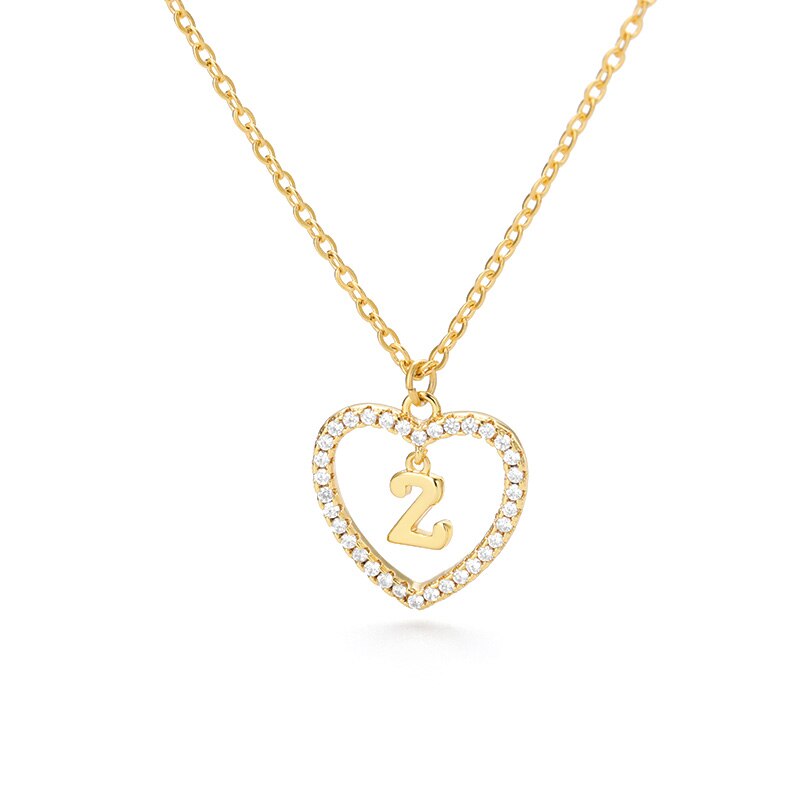 Halo Initial Heart Necklace Gold