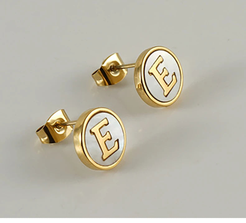 Letter Initial Stud Earrings