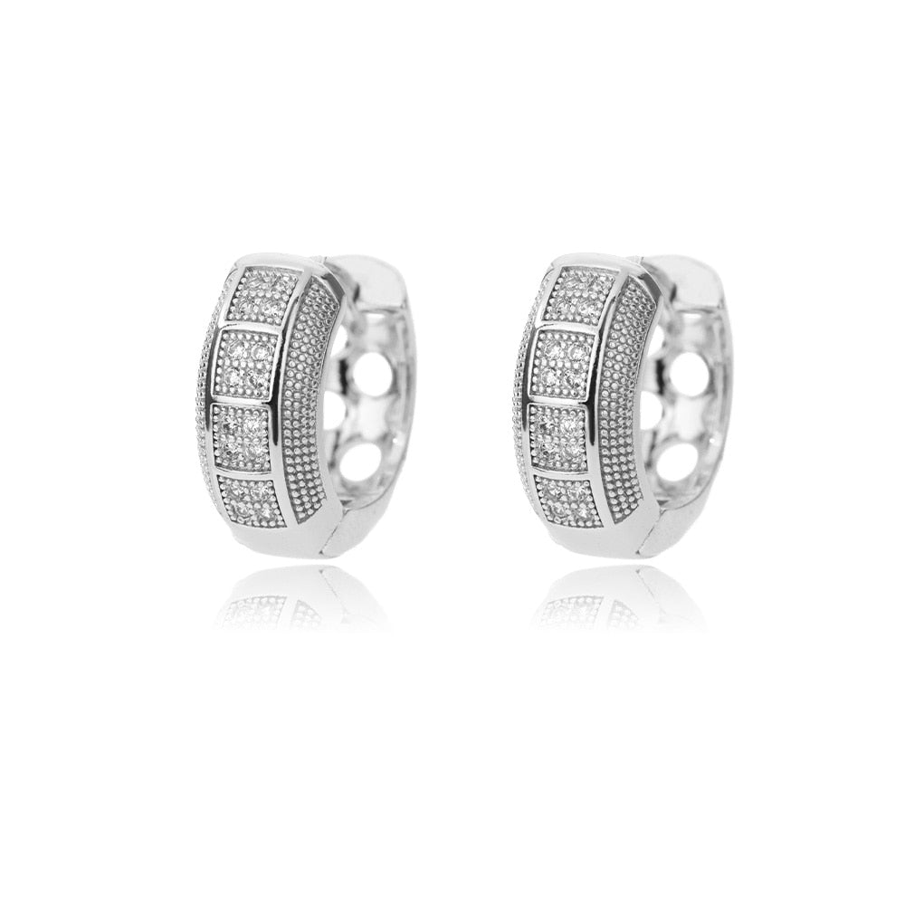 Pavé Huggie Hoop Earrings