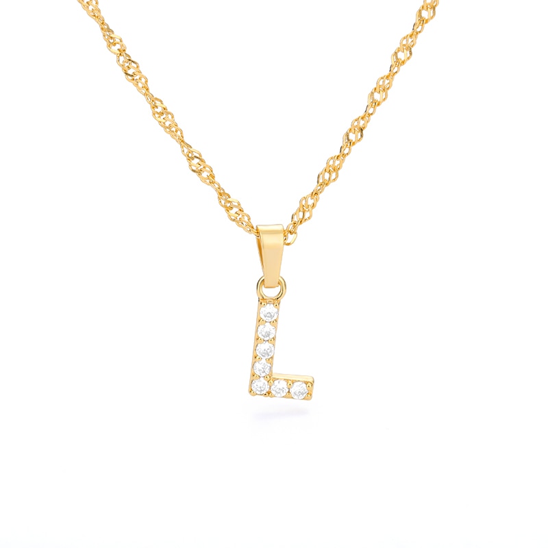 Crystal Initial Letter Necklace