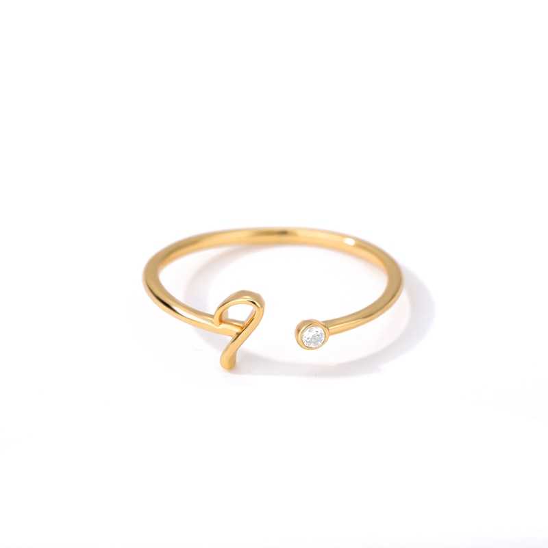 Dainty Initial Letter Ring