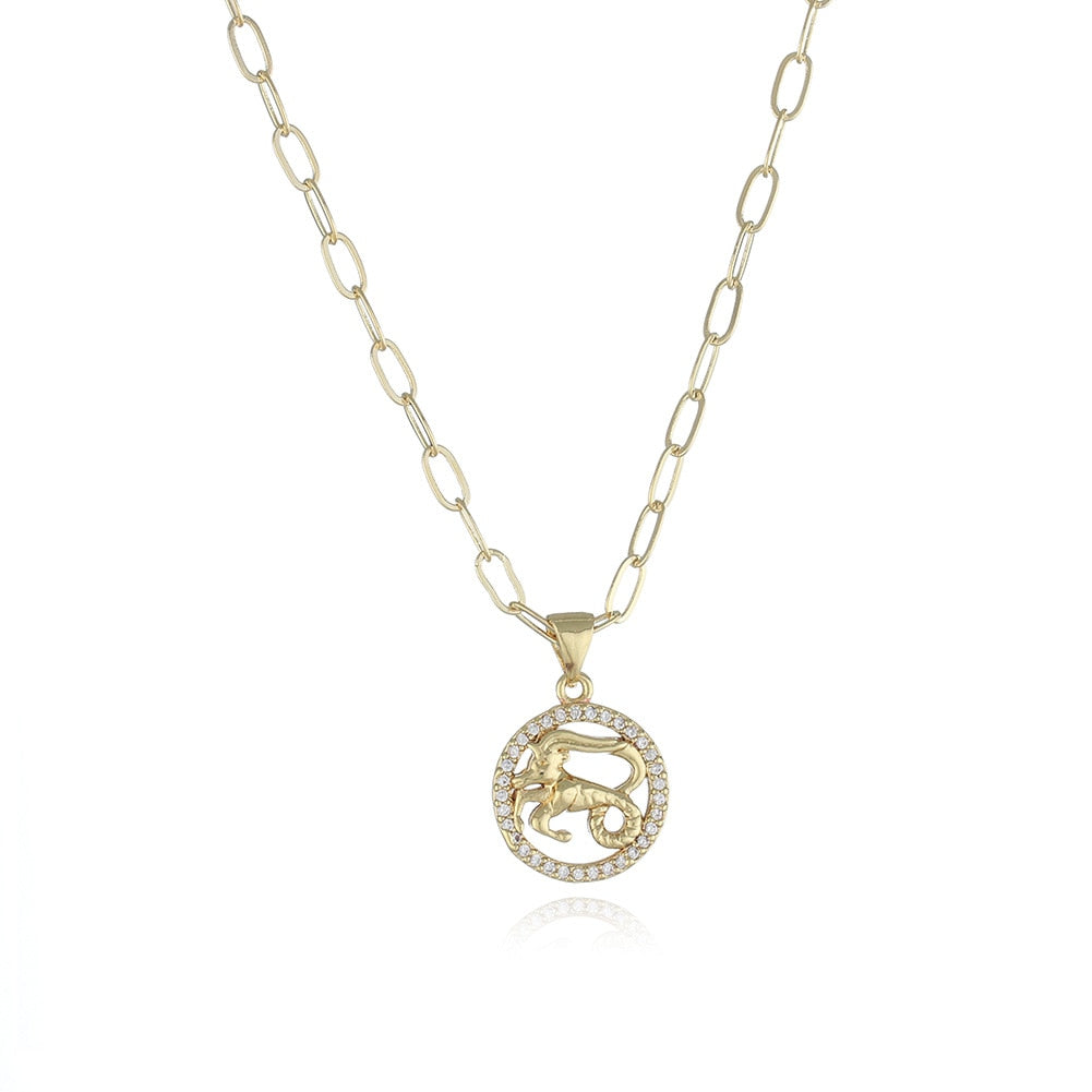 Paperclip Zodiac Sign Necklace