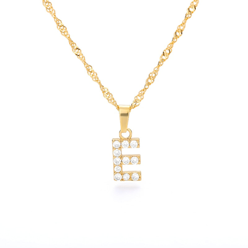 Crystal Initial Letter Necklace