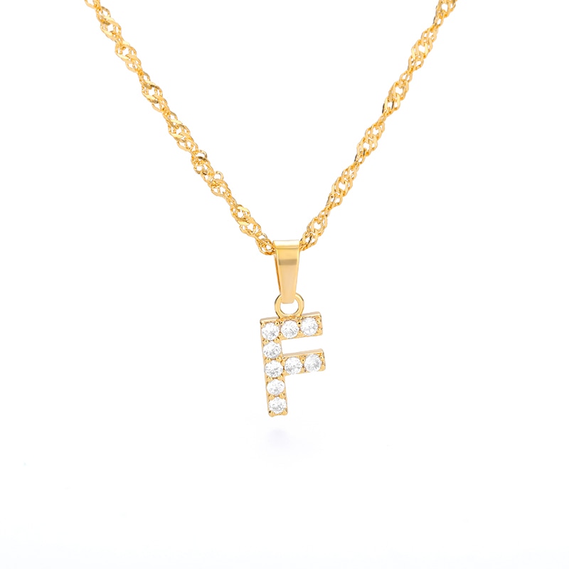 Crystal Initial Letter Necklace