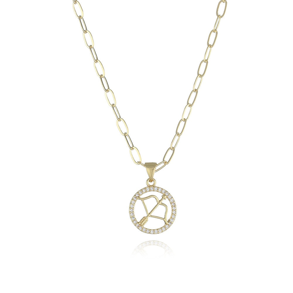 Paperclip Zodiac Sign Necklace