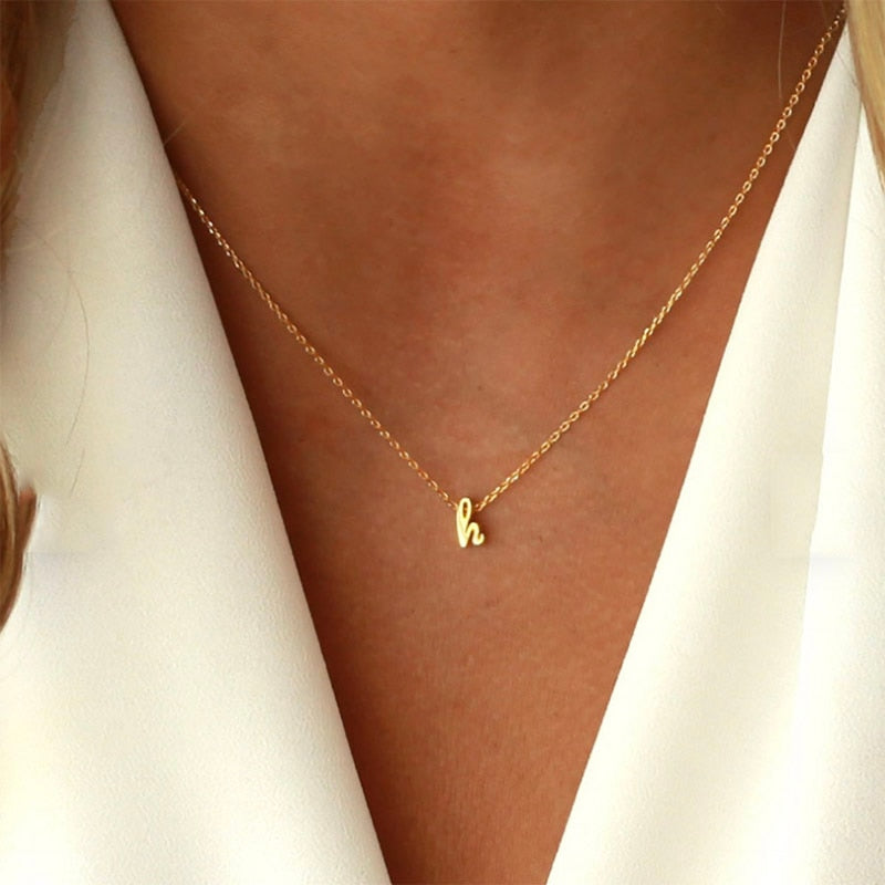 Dainty Lower Case Initial Letter Necklace