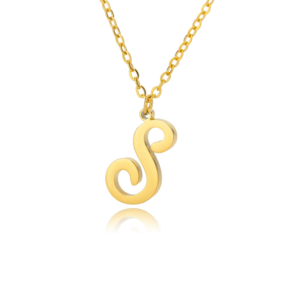 Cursive Initial Letter Necklace