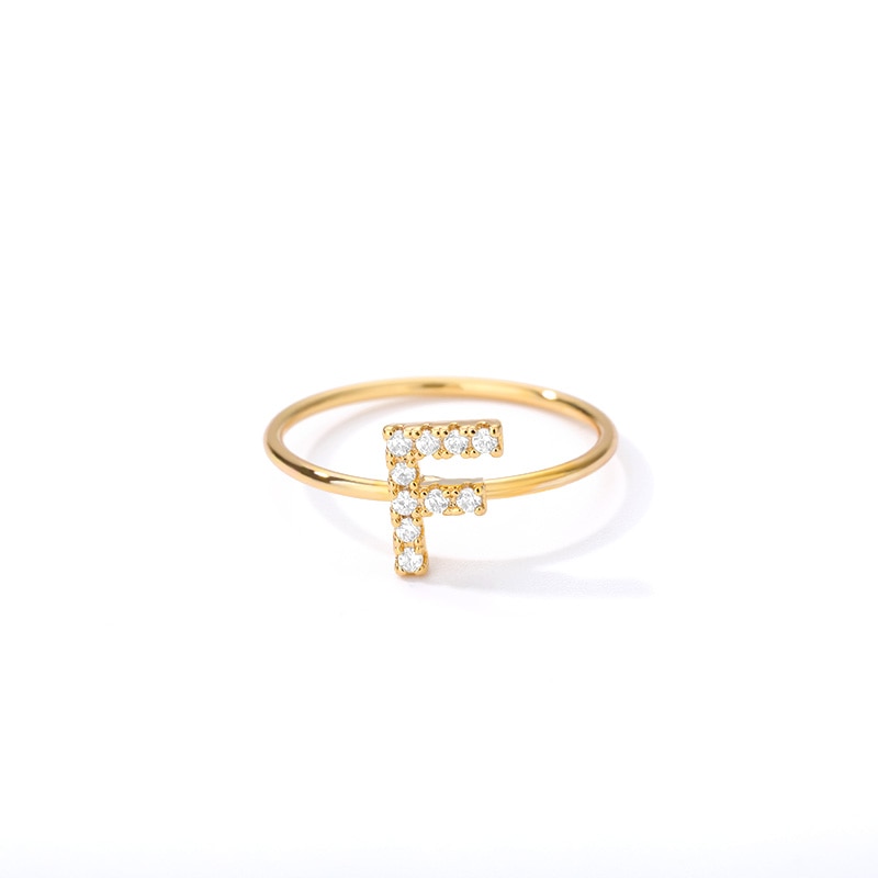 Crystal Initial Letter Ring