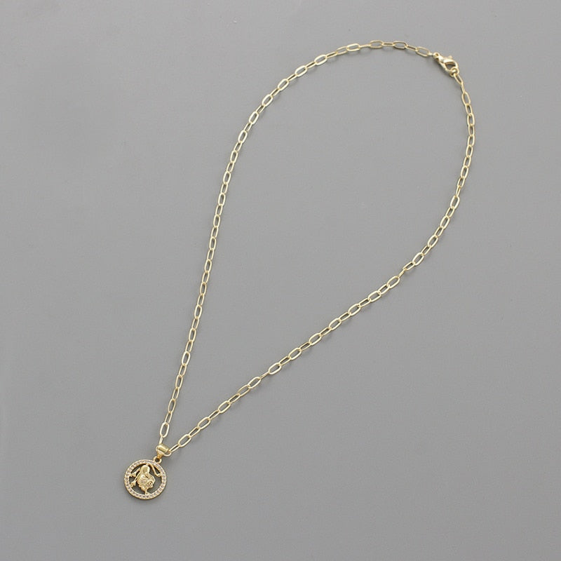 Paperclip Zodiac Sign Necklace