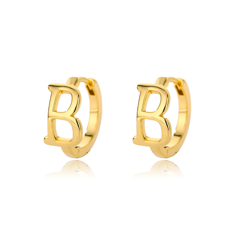 Initial Huggie Hoop Earrings