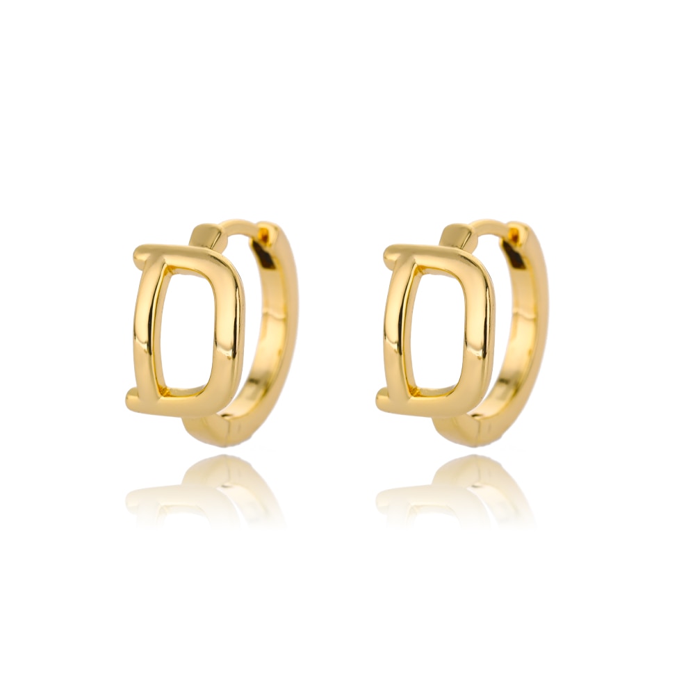 Initial Huggie Hoop Earrings