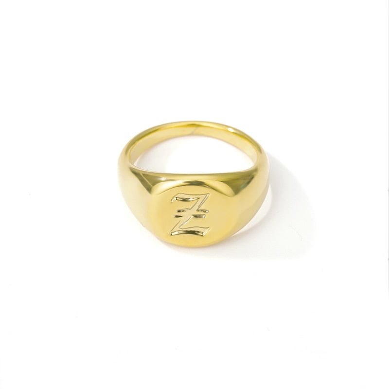 Old English Initial Letter Signet Rings