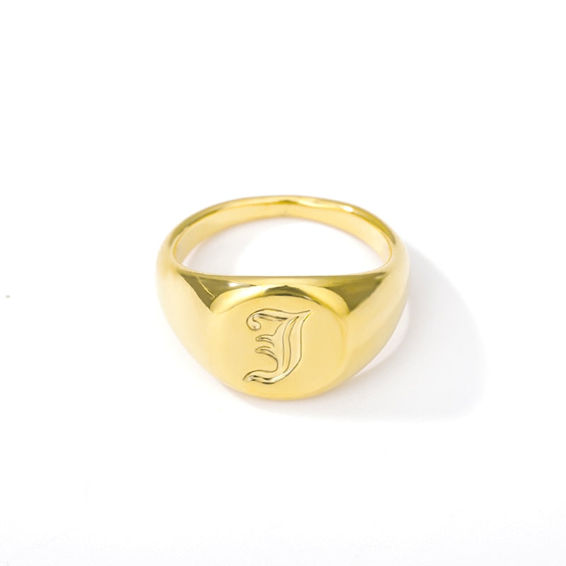 Old English Initial Letter Signet Rings