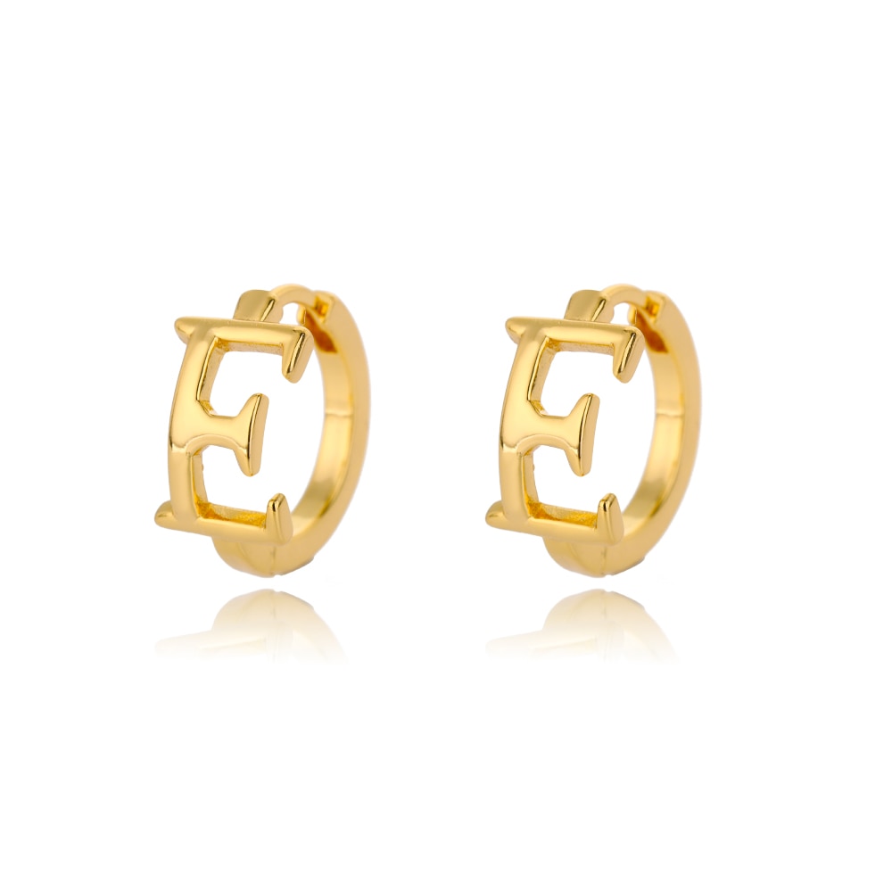 Initial Huggie Hoop Earrings