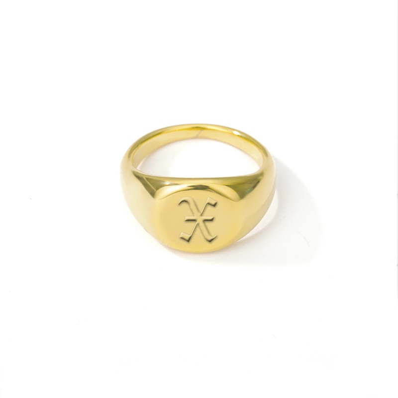 Old English Initial Letter Signet Rings