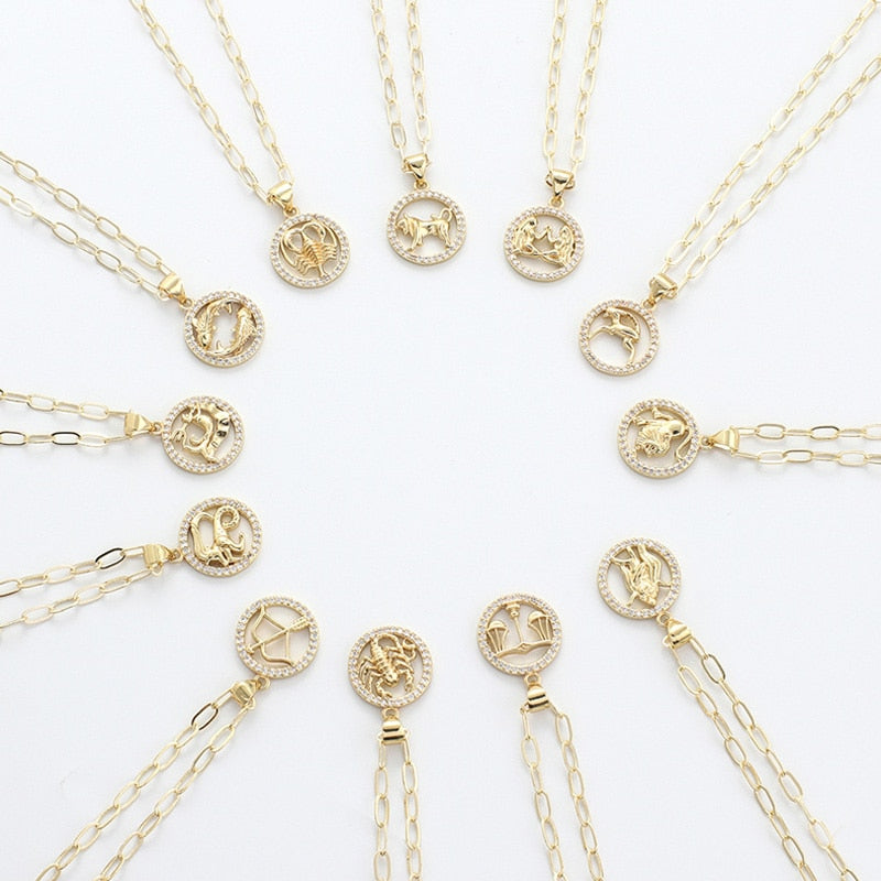 Paperclip Zodiac Sign Necklace