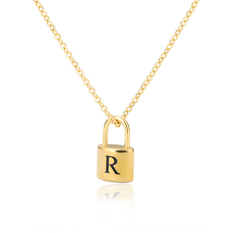 Initial Letter Padlock Necklace