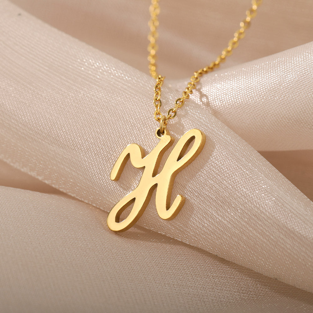 Cursive Initial Letter Necklace