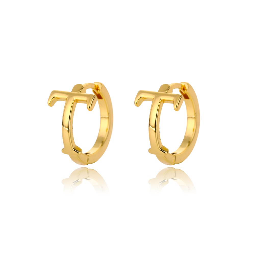 Initial Huggie Hoop Earrings