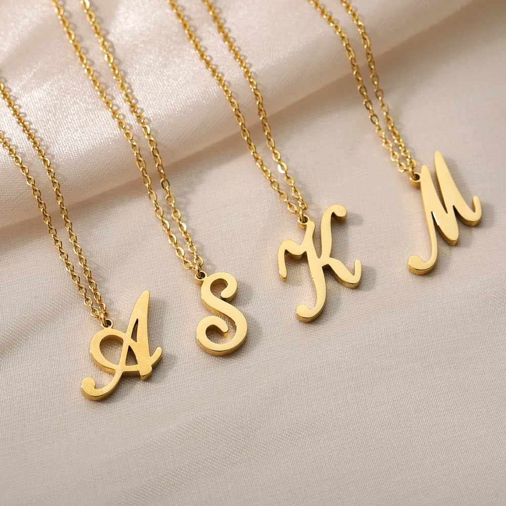 Cursive Initial Letter Necklace