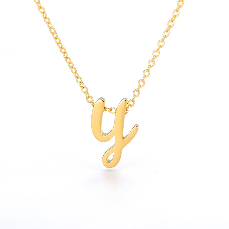 Dainty Lower Case Initial Letter Necklace