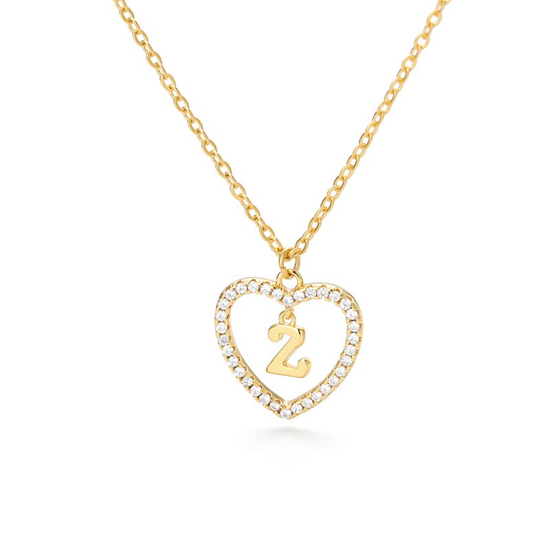 Halo Initial Heart Necklace Gold