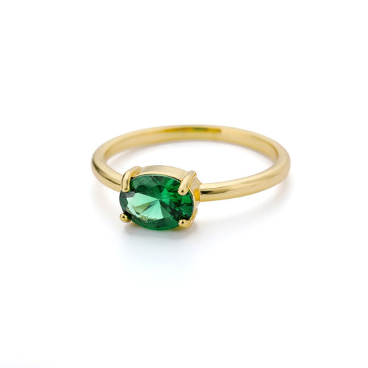 Oval Gemstone Birthstone Ring