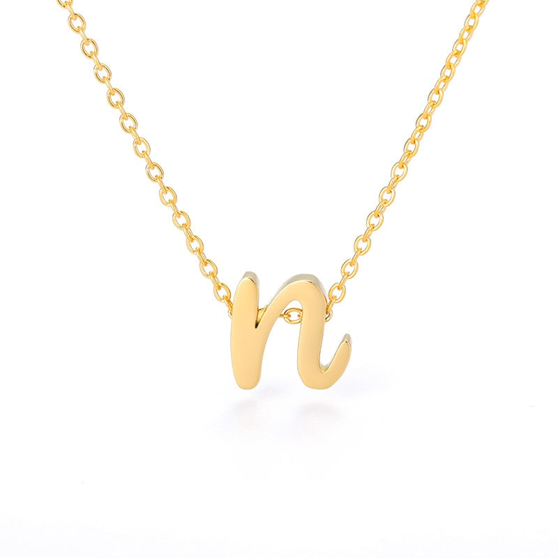 Dainty Lower Case Initial Letter Necklace