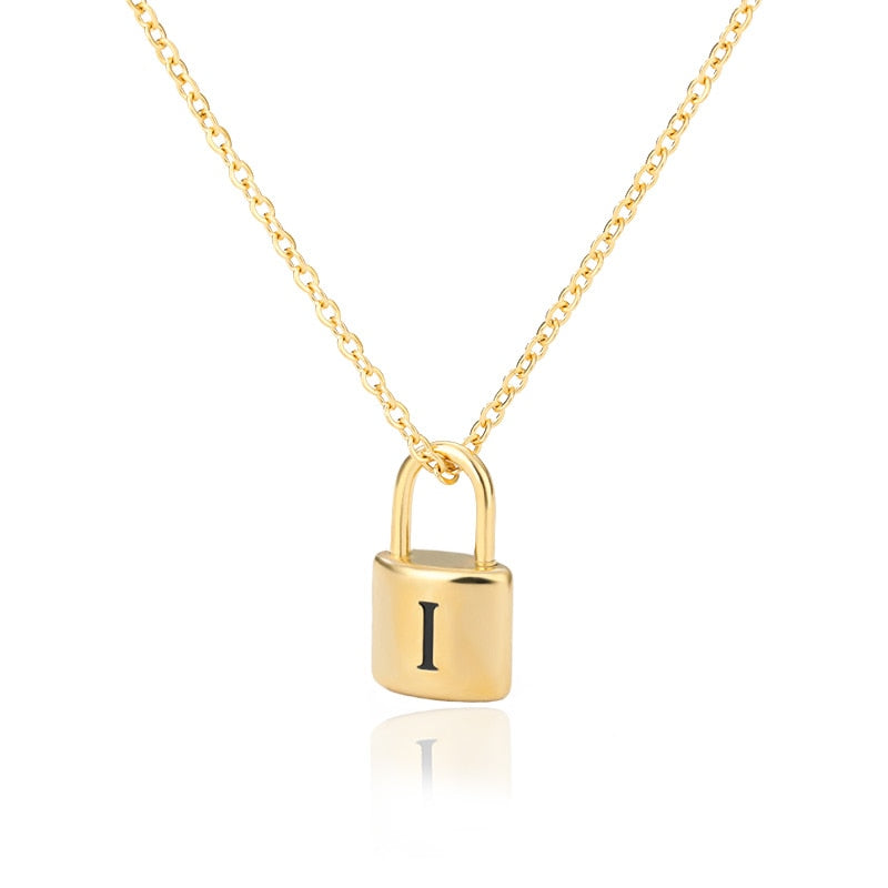 Initial Letter Padlock Necklace