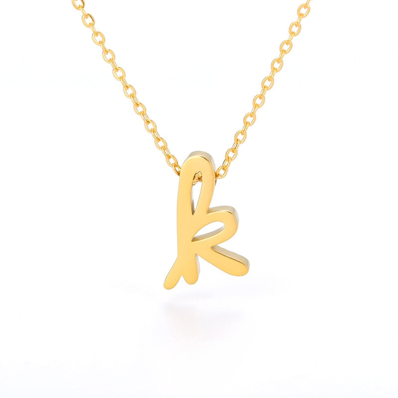 Dainty Lower Case Initial Letter Necklace