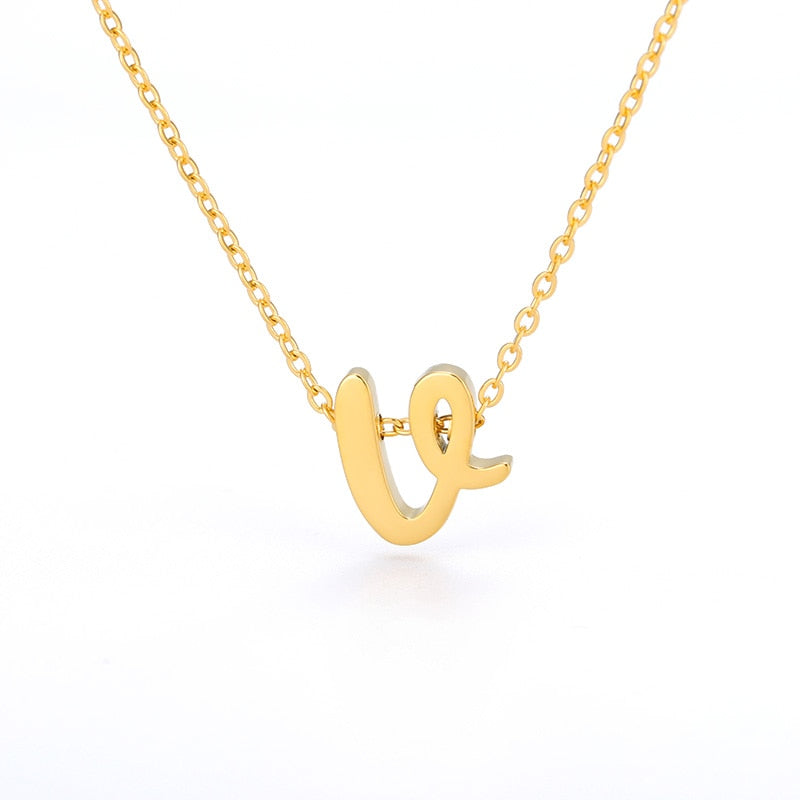 Dainty Lower Case Initial Letter Necklace