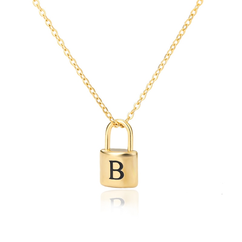 Initial Letter Padlock Necklace