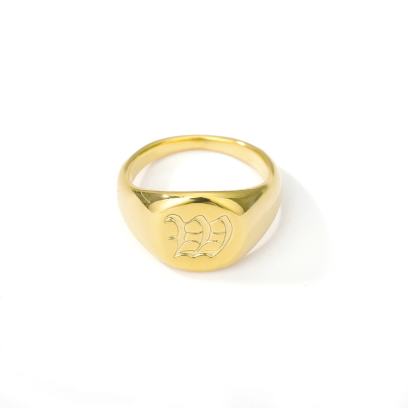 Old English Initial Letter Signet Rings