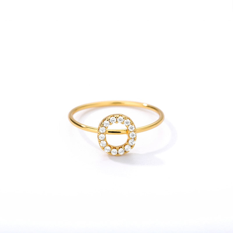 Crystal Initial Letter Ring