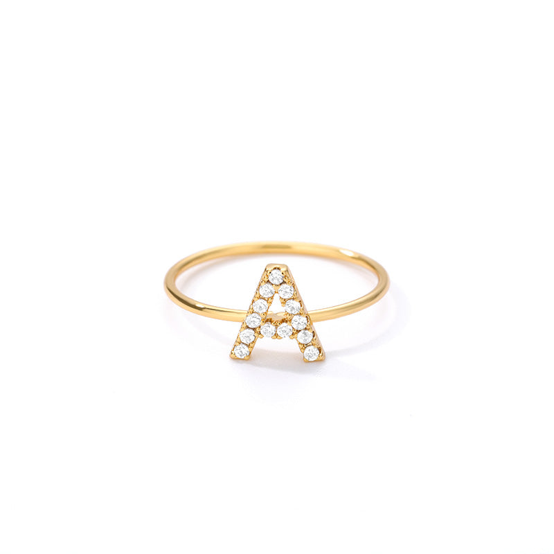 initial A ring for women