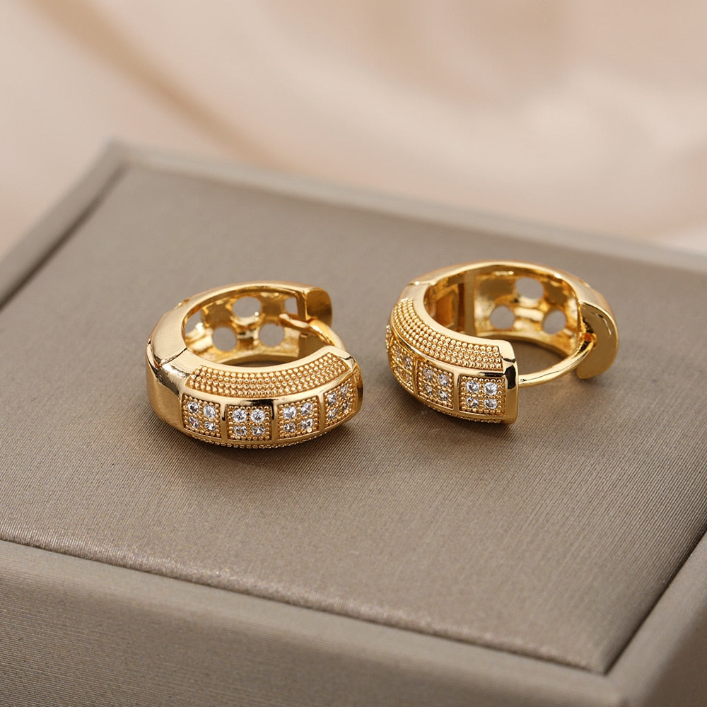 Pavé Huggie Hoop Earrings