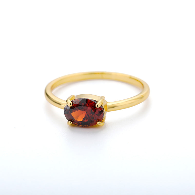 Oval Gemstone Birthstone Ring