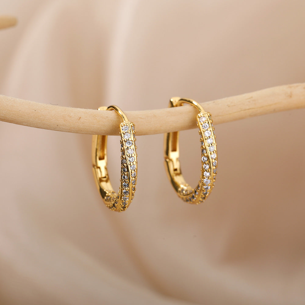 Oval Twisted Hoop Earrings