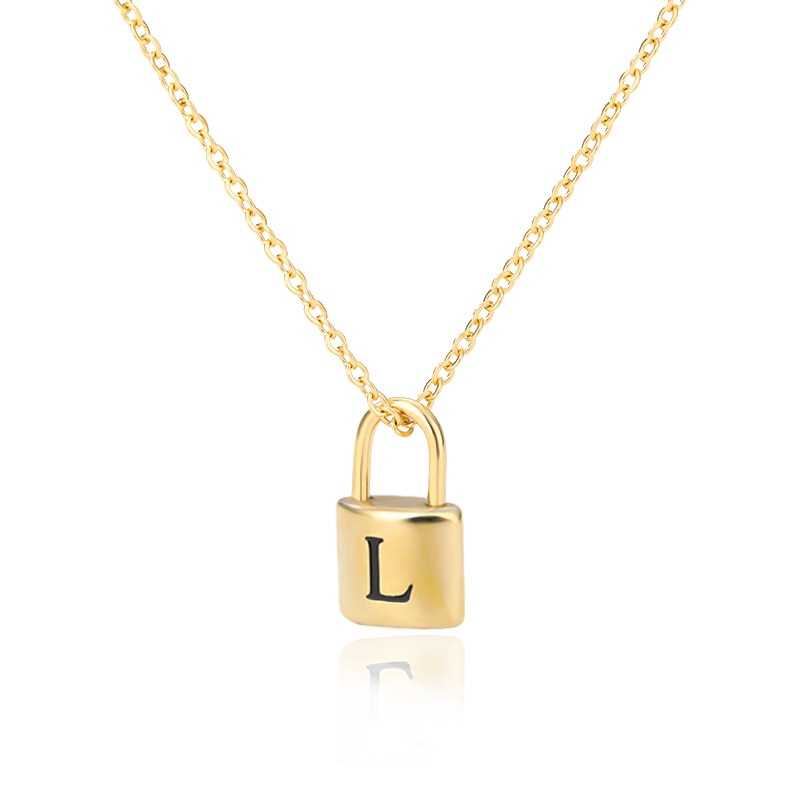 Initial Letter Padlock Necklace