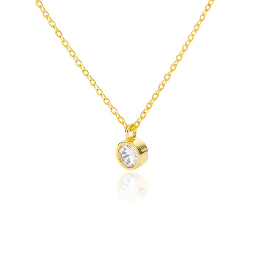 Solitaire CZ Diamond Pendant Necklace