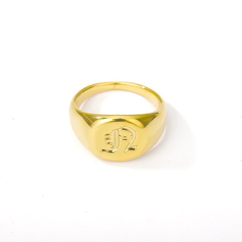 Old English Initial Letter Signet Rings