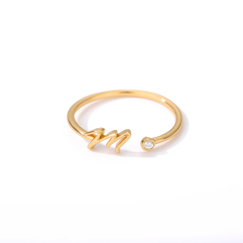 Dainty Initial Letter Ring