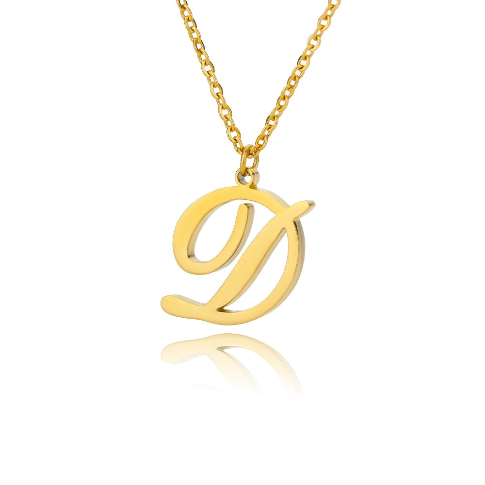 Cursive Initial Letter Necklace