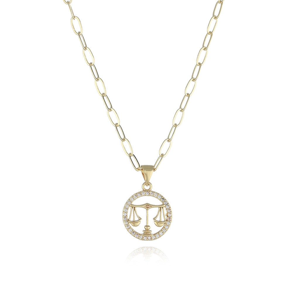 Paperclip Zodiac Sign Necklace