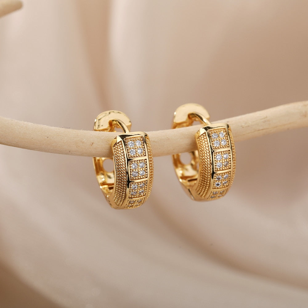 Pavé Huggie Hoop Earrings