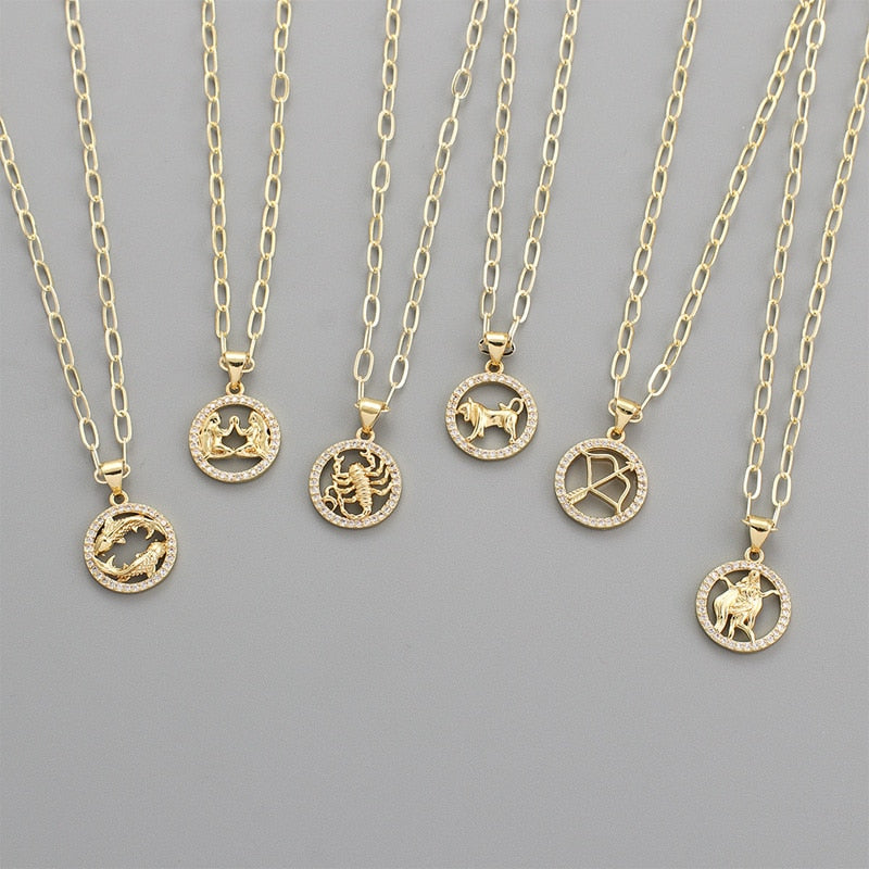 Paperclip Zodiac Sign Necklace