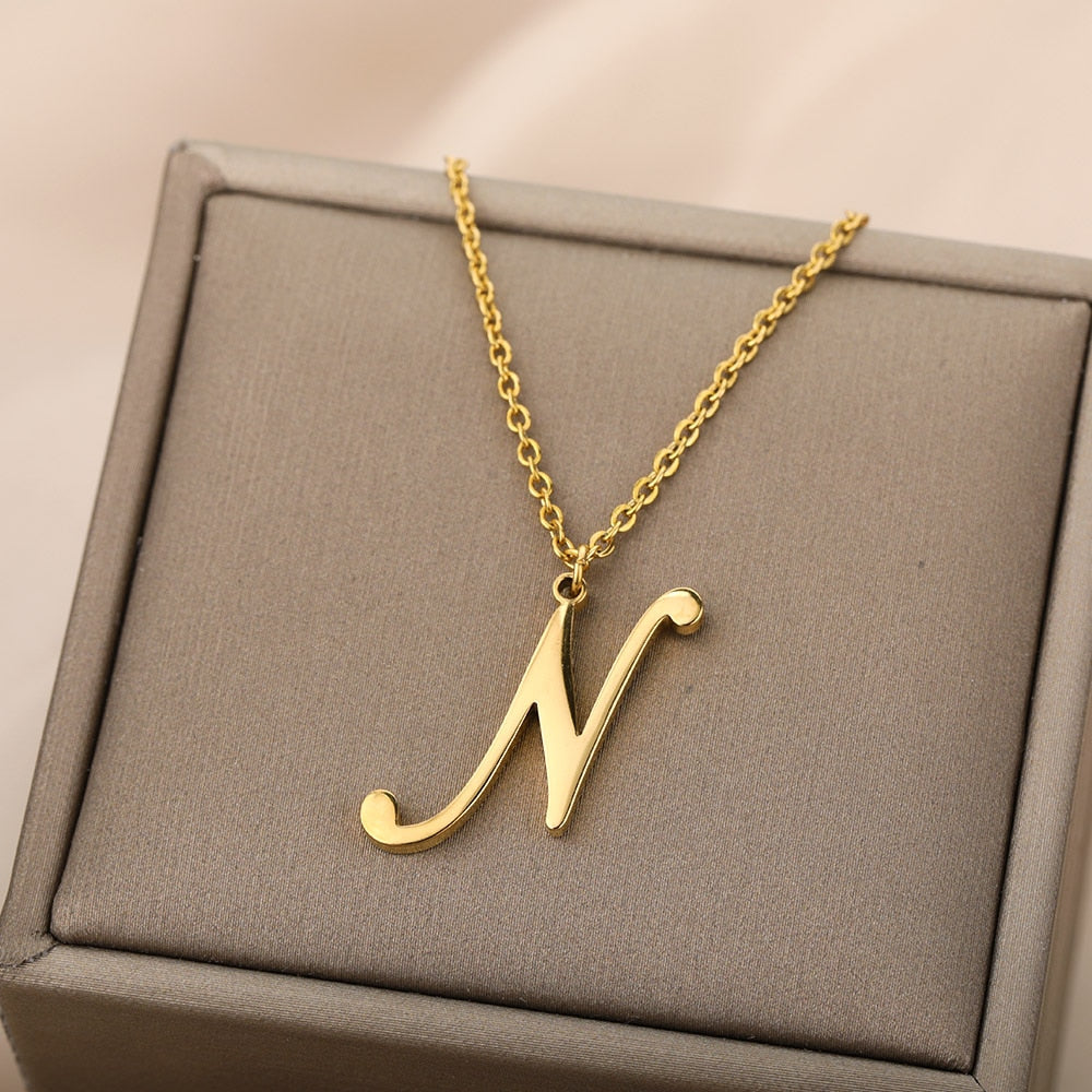 Cursive Initial Letter Necklace