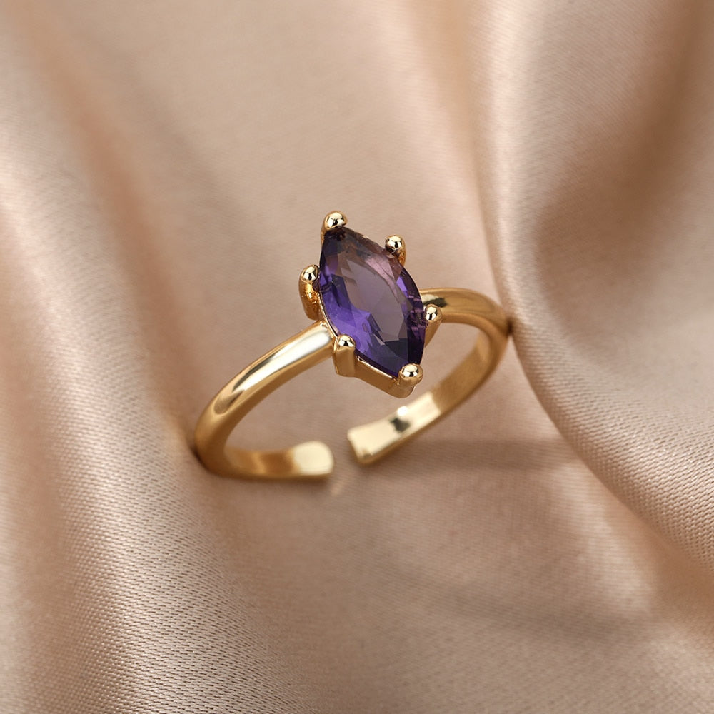 Teardrop Gemstone Ring