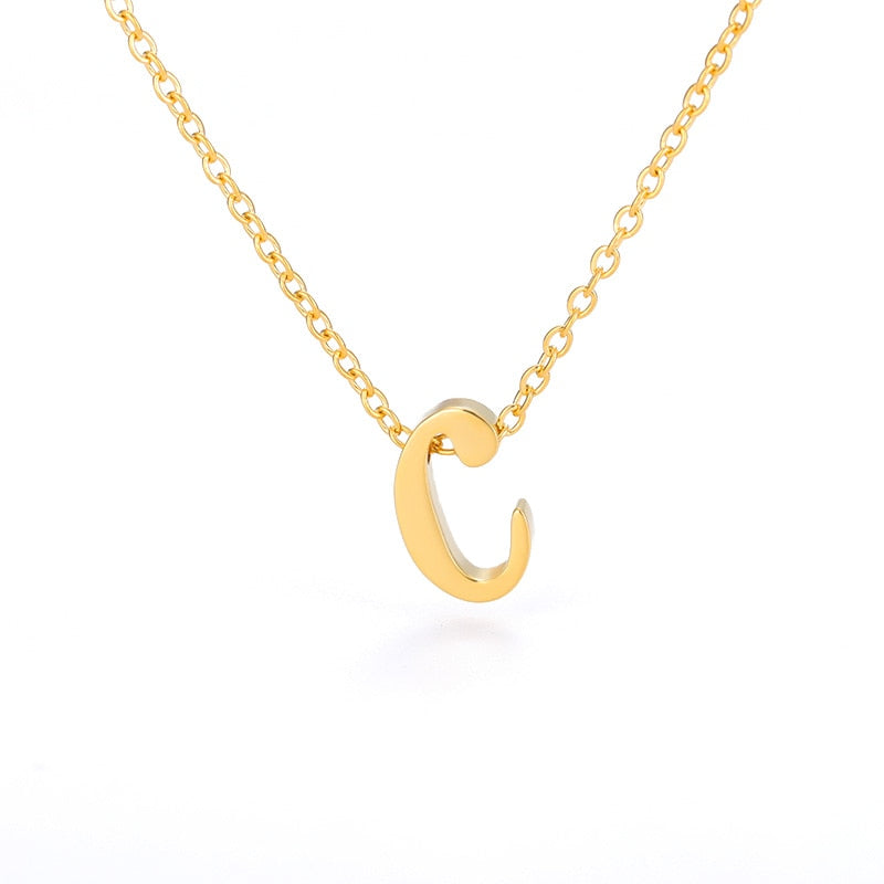 Dainty Lower Case Initial Letter Necklace